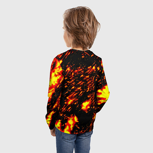 Детский лонгслив Манчестер Юнайтед огненные краски / 3D-принт – фото 4