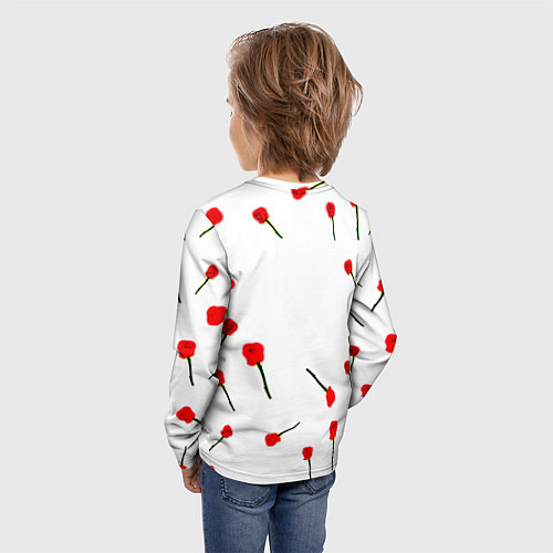 Детский лонгслив Манчестер Юнайтед розы паттерн / 3D-принт – фото 4