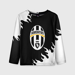 Детский лонгслив Juventus белый огонь текстура