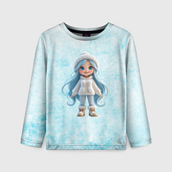 Лонгслив детский Девочка-зима, цвет: 3D-принт