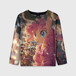 Детский лонгслив Новогодняя милая пони