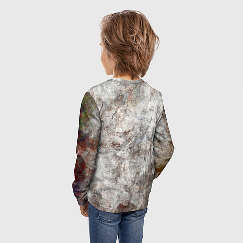 Детский лонгслив Абстракция - gray limestone / 3D-принт – фото 4