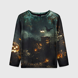 Детский лонгслив Ночь тыкв и теней
