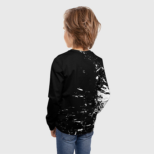 Детский лонгслив Лестер сити краски белые / 3D-принт – фото 4