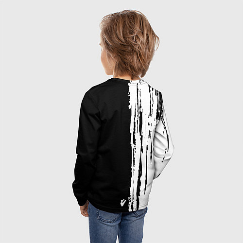 Детский лонгслив Tottenham Hotspur белые краски / 3D-принт – фото 4