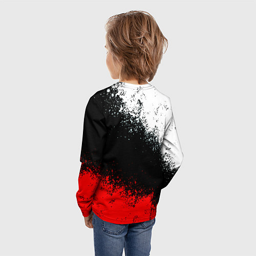 Детский лонгслив Манчестер Юнайтед краски всплеск / 3D-принт – фото 4