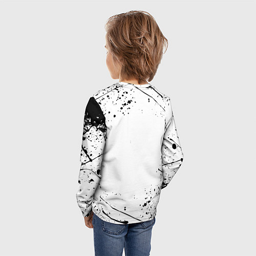 Детский лонгслив Barcelona брызги красок / 3D-принт – фото 4