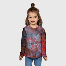 Лонгслив детский Абстракция - red rust on blue, цвет: 3D-принт — фото 2