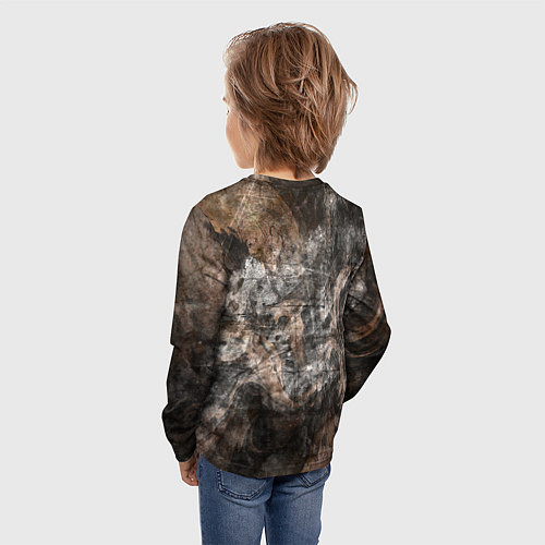 Детский лонгслив Абстракция - brown darkness / 3D-принт – фото 4