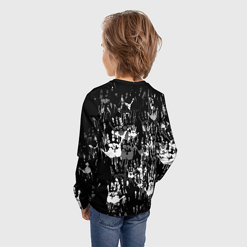 Детский лонгслив Ювентус текстура руки краски / 3D-принт – фото 4