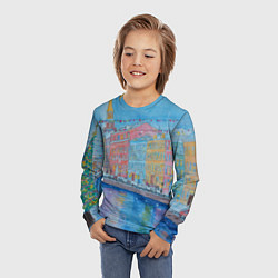 Лонгслив детский Новогодний рисованный Санкт-Петербург, цвет: 3D-принт — фото 2