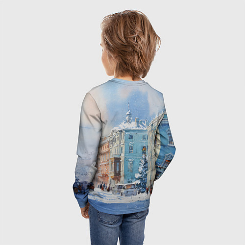 Детский лонгслив Зимний Питер / 3D-принт – фото 4