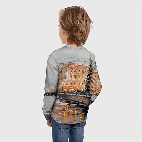 Детский лонгслив Новогодняя елка в Питере / 3D-принт – фото 4