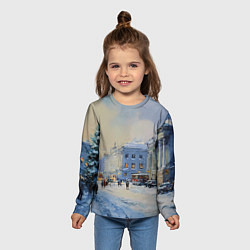Лонгслив детский Зимний праздничный Питер, цвет: 3D-принт — фото 2
