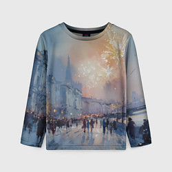 Лонгслив детский Новогодняя Питерская атмосфера, цвет: 3D-принт