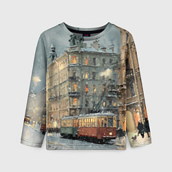 Лонгслив детский Трамваи в зимнем Санкт-Петербурге, цвет: 3D-принт