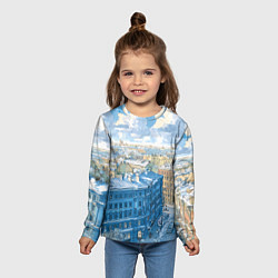 Лонгслив детский Зимний утренний Питер, цвет: 3D-принт — фото 2