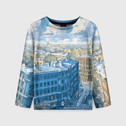 Детский лонгслив Зимний утренний Питер