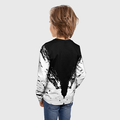 Детский лонгслив Ювентус краски всплеск текстура / 3D-принт – фото 4