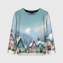 Детский лонгслив Новогодние дома