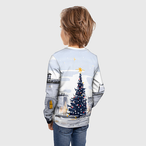 Детский лонгслив Новый год минимализм / 3D-принт – фото 4