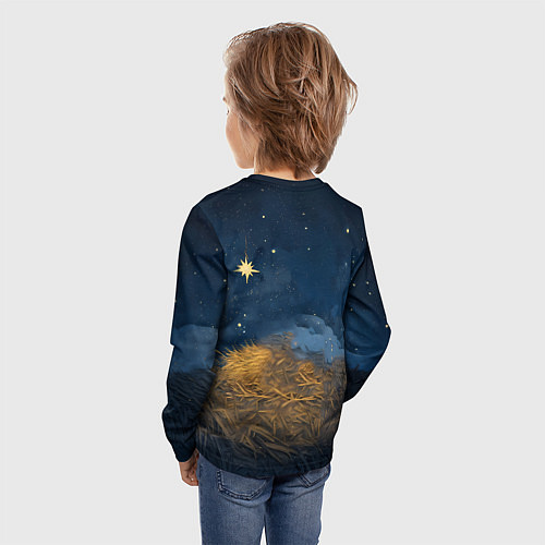 Детский лонгслив Лошадка спит с жеребенком / 3D-принт – фото 4