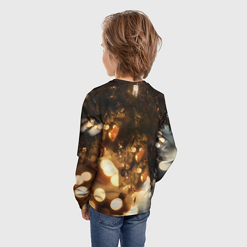 Детский лонгслив Лошадка под новогодней елкой / 3D-принт – фото 4