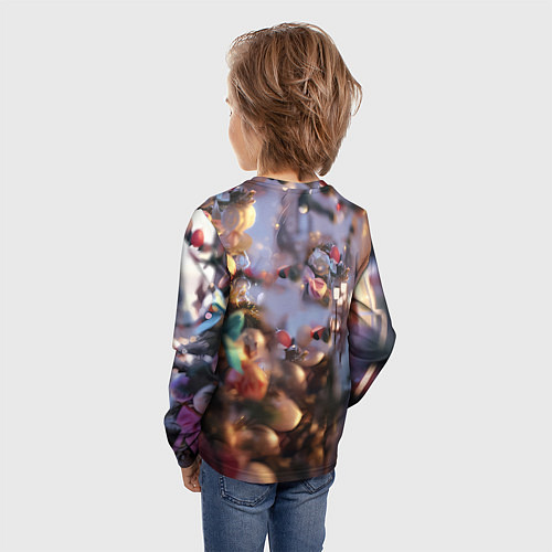 Детский лонгслив Милая новогодняя лошадка с крыльями / 3D-принт – фото 4