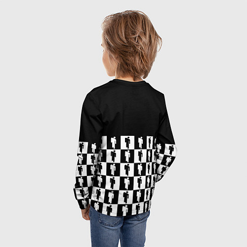 Детский лонгслив Манчестер Юнайтед люди паттерн / 3D-принт – фото 4