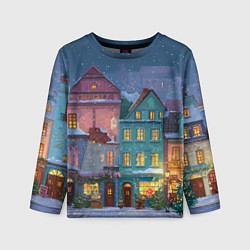 Детский лонгслив Новогодний дворик