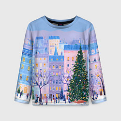 Детский лонгслив Новогодний двор