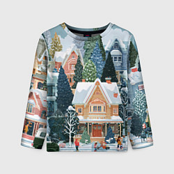 Детский лонгслив Новогодний елочный двор