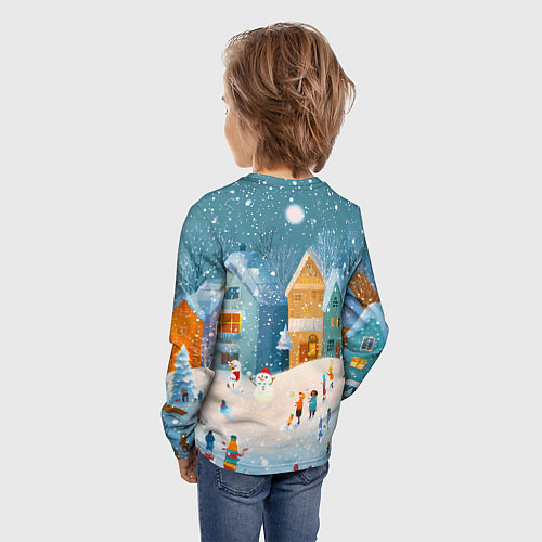 Детский лонгслив Новогодние каникулы / 3D-принт – фото 4