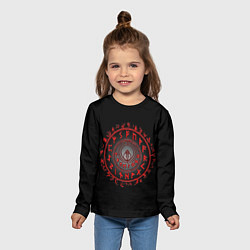 Лонгслив детский Орнамент рунных символов, цвет: 3D-принт — фото 2