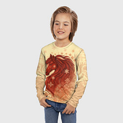 Лонгслив детский Славянский конь, цвет: 3D-принт — фото 2