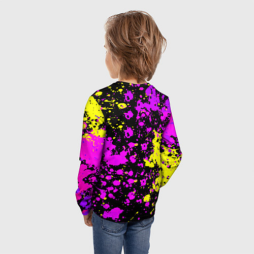 Детский лонгслив Borussia абстрактные краски текстура / 3D-принт – фото 4