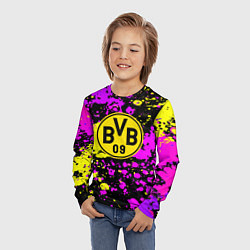 Лонгслив детский Borussia абстрактные краски текстура, цвет: 3D-принт — фото 2