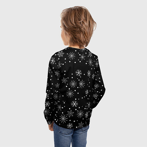 Детский лонгслив Бавария Мюнхен зима снежинки / 3D-принт – фото 4