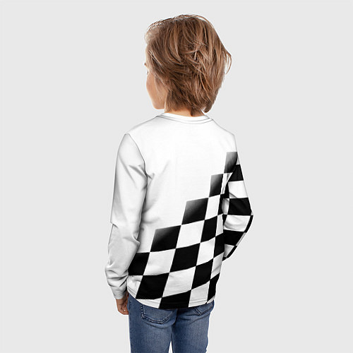 Детский лонгслив Ювентус клетка краски / 3D-принт – фото 4