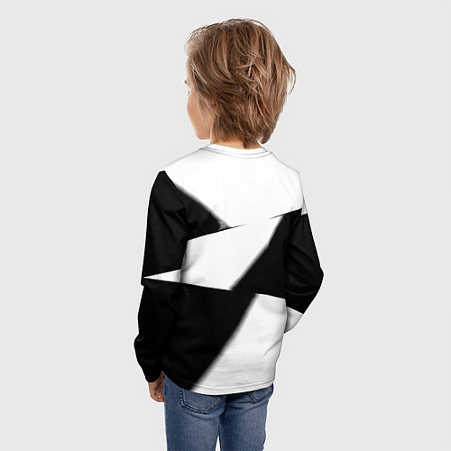 Детский лонгслив Реал Мадрид геометрия полосы / 3D-принт – фото 4