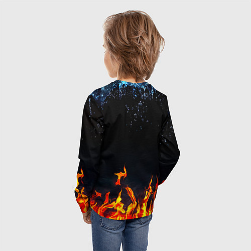 Детский лонгслив Манчестер Юнайтед лёд и огонь / 3D-принт – фото 4