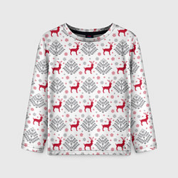 Детский лонгслив Олени среди елей