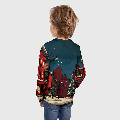 Детский лонгслив Новогодняя ночь / 3D-принт – фото 4