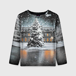 Детский лонгслив Новогодний снегопад