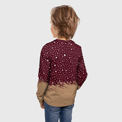 Детский лонгслив Кот Бендер и ёлка / 3D-принт – фото 4