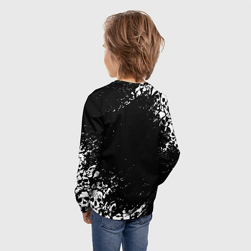 Детский лонгслив Ювентус черепа краски / 3D-принт – фото 4