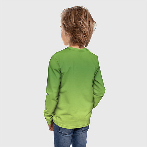 Детский лонгслив Color green yellow / 3D-принт – фото 4