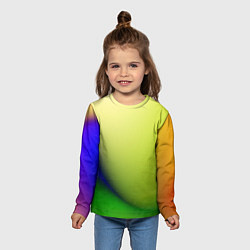 Лонгслив детский The color is multicolored, цвет: 3D-принт — фото 2