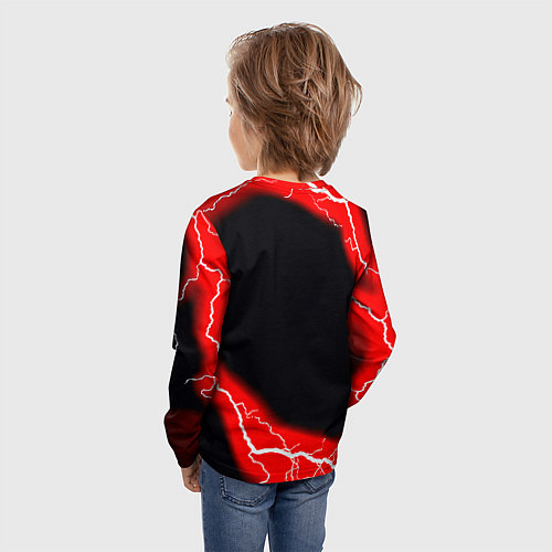 Детский лонгслив Манчестер Юнайтед шторм молнии / 3D-принт – фото 4