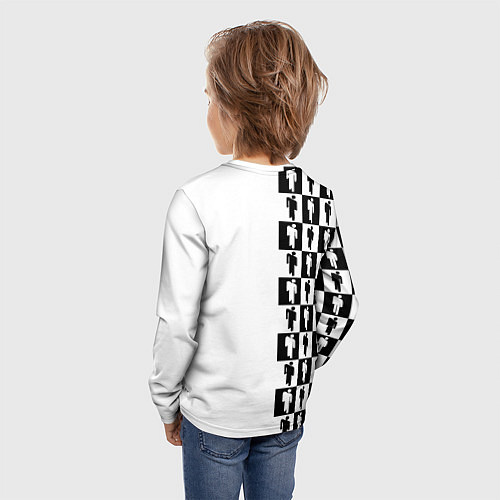 Детский лонгслив Ювентус паттерн люди / 3D-принт – фото 4
